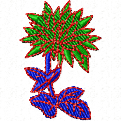 Flowers And Tree Embroidery Design 3